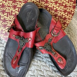 Earth Red Sandals with Black Soles